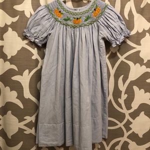 Pumpkins Smocked Dress • 3T